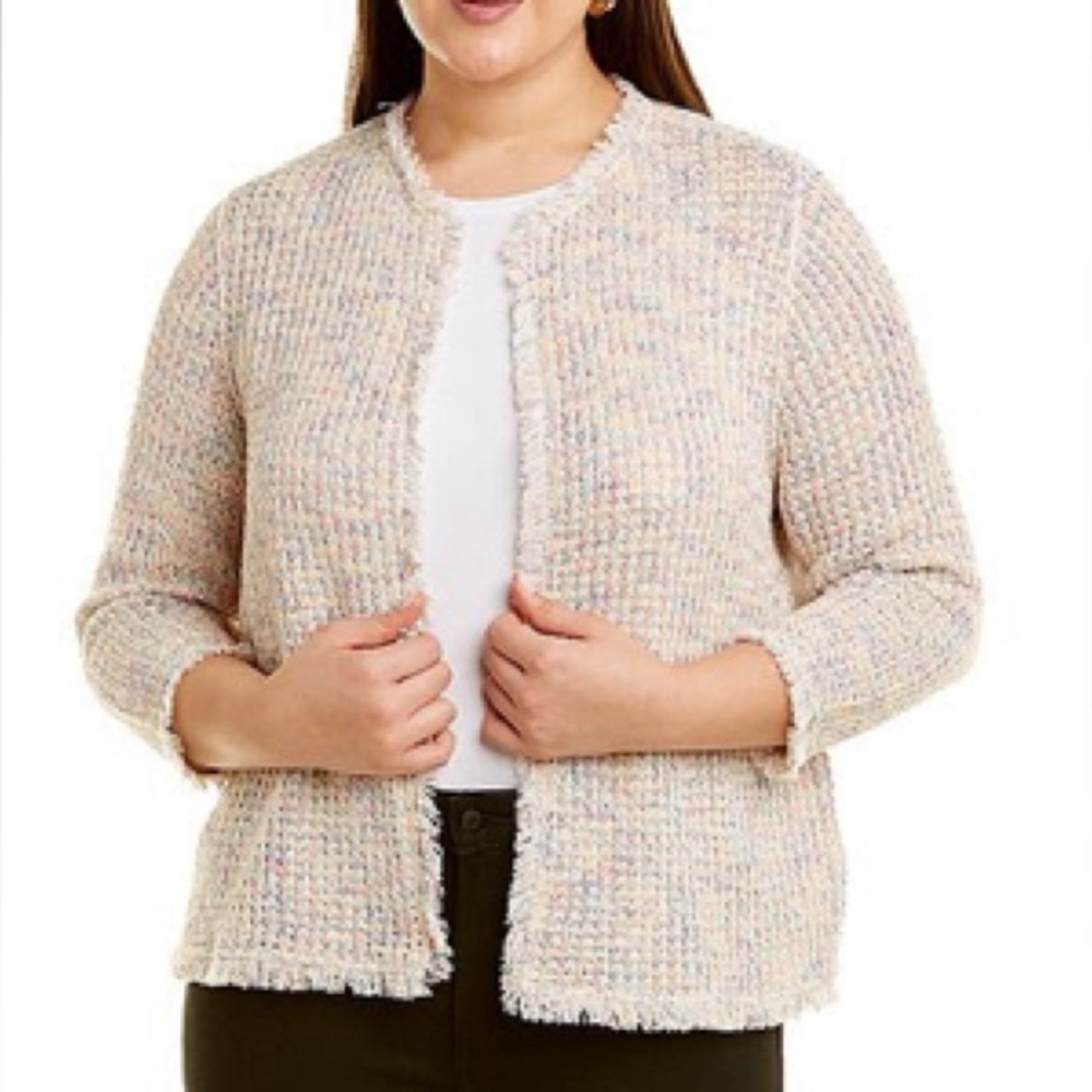 NIC+ZOE Multicolor Tweed Cardigan Sweater